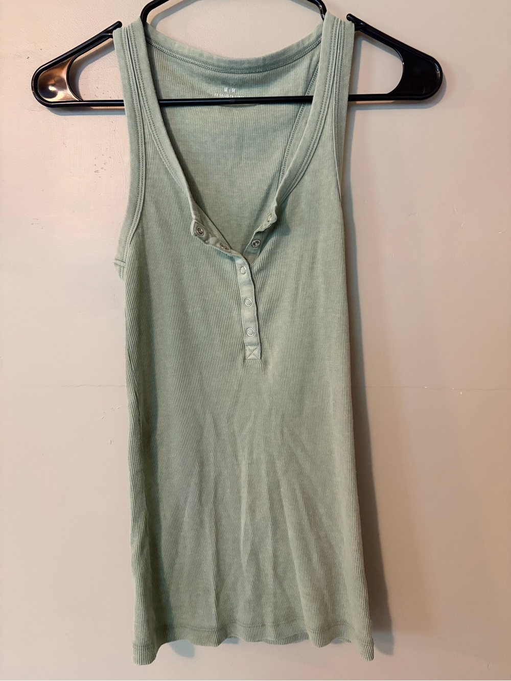 Women’s Aerie Ribbed Henley Tank - Light Sage